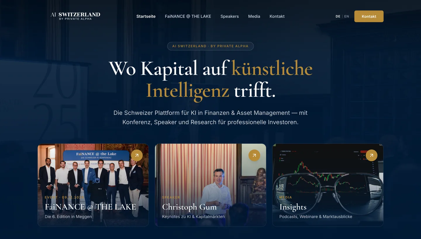 Website von Private Alpha Switzerland